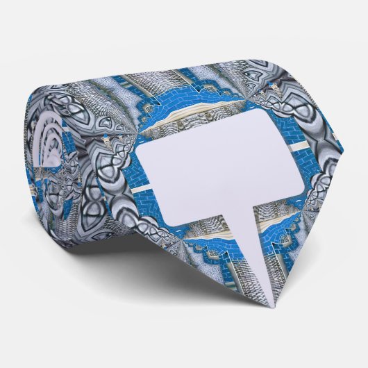 Psychedelic Fun Fractal Pattern & Text Stropdas (Opgerold)