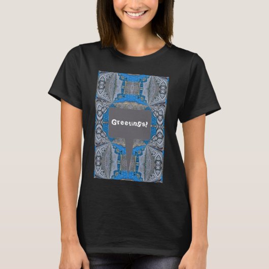 Psychedelic Fun Fractal Pattern & Text T-shirt (Voorkant)