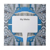 Psychedelic Fun Fractal Pattern & Text Tegeltje (Voorkant)