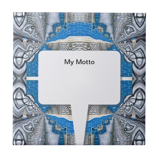 Psychedelic Fun Fractal Pattern & Text Tegeltje (Voorkant)