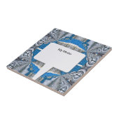 Psychedelic Fun Fractal Pattern & Text Tegeltje (Zijkant)