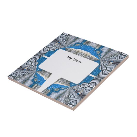 Psychedelic Fun Fractal Pattern & Text Tegeltje (Zijkant)