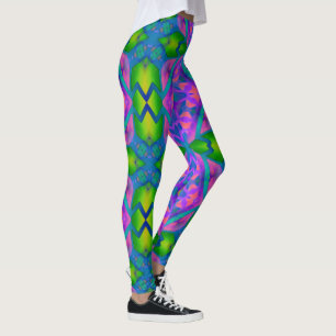 Psychedelic Fun Pink Green Leggings