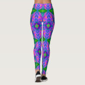 Psychedelic Fun Pink Green Leggings (Achterkant)