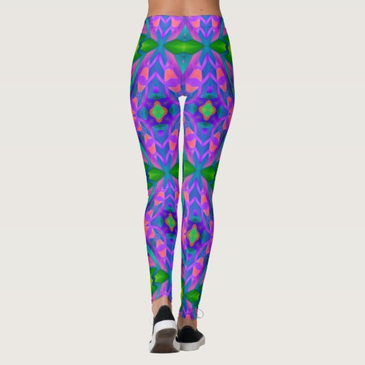 Psychedelic Fun Pink Green Leggings (Achterkant)