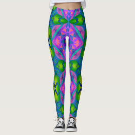 Psychedelic Fun Pink Green Leggings