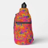 Psychedelic Funky Hippie Boho Neon Rainbow Fractal Sling Bag (Voorkant)