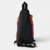 Psychedelic Funky Hippie Boho Neon Rainbow Fractal Sling Bag (Achterkant)