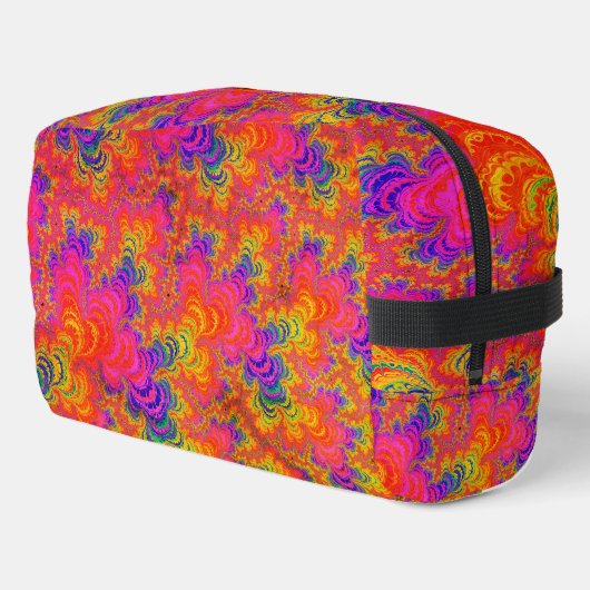 Psychedelic Funky Hippie Boho Neon Rainbow Fractal Toilettasje (Linkerhoek)