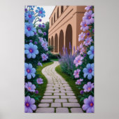 Psychedelic Garden Path Flowers Poster (Voorkant)