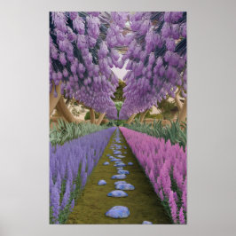 Psychedelic Garden Path Poster