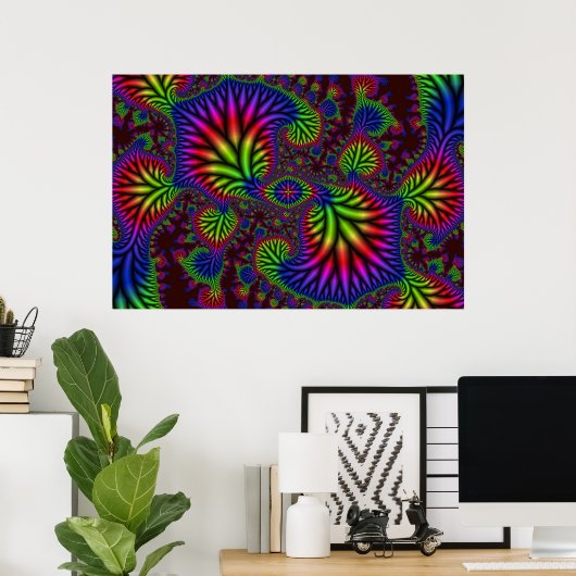 Psychedelic Garden Poster (Thuiskantoor)