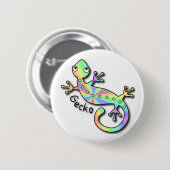 Psychedelic Gecko Ronde Button 5,7 Cm (Voorkant /achterkant)
