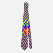 Psychedelic Geometric Collage Pattern Necktie Stropdas (Voorkant)