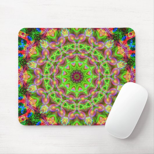 Psychedelic Geometric Mandala Ball Mousepad Muismat (Met muis)