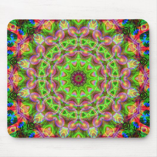 Psychedelic Geometric Mandala Ball Mousepad Muismat (Voorkant)