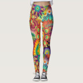 Psychedelic Geometric Mandala Pattern Leggings (Voorkant)