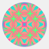 Psychedelic Geometry Mandala Ronde Sticker (Voorkant)