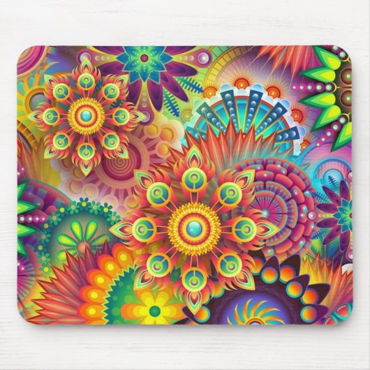 Psychedelic Gepersonaliseerd Mousepad, Tie Dye Muismat (Voorkant)