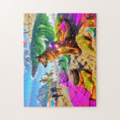 Psychedelic German Shephard Beach Sand Legpuzzel (Verticaal)