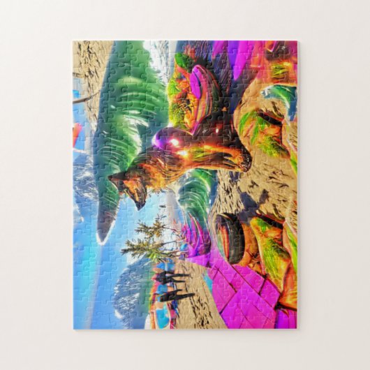 Psychedelic German Shephard Beach Sand Legpuzzel (Verticaal)