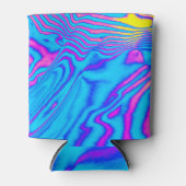 Psychedelic Gestreepte Zebra: Neon Fluorescent Bac Blikjeskoeler (Voorkant)