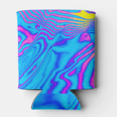 Psychedelic Gestreepte Zebra: Neon Fluorescent Bac Blikjeskoeler (Achterkant)