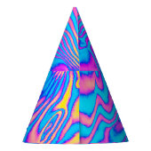 Psychedelic Gestreepte Zebra: Neon Fluorescent Bac Feesthoedjes (Achterkant)