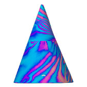 Psychedelic Gestreepte Zebra: Neon Fluorescent Bac Feesthoedjes (Rechts)