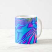 Psychedelic Gestreepte Zebra: Neon Fluorescent Bac Koffiemok (Voorkant rechts)