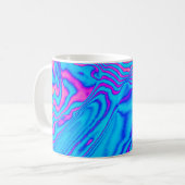 Psychedelic Gestreepte Zebra: Neon Fluorescent Bac Koffiemok (Voorkant links)