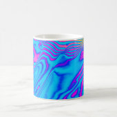 Psychedelic Gestreepte Zebra: Neon Fluorescent Bac Koffiemok (Center)