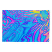 Psychedelic Gestreepte Zebra: Neon Fluorescent Bac Kussensloop (Achterkant)