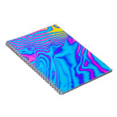 Psychedelic Gestreepte Zebra: Neon Fluorescent Bac Notitieboek (Rechterzijde)