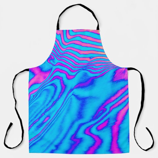 Psychedelic Gestreepte Zebra: Neon Fluorescent Bac Schort (Voorkant)
