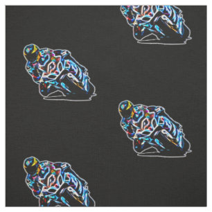 Psychedelic Ggloing Racing Bike Motorcycle Rider Stof