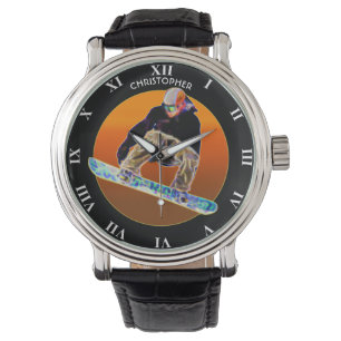 Psychedelic Gglowboarding Snowboard Horloge