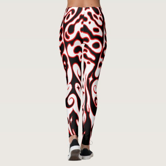 Psychedelic Ghost - Zwart wit en rood Leggings (Achterkant)