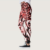 Psychedelic Ghost - Zwart wit en rood Leggings (Links)