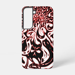 Psychedelic Ghost - Zwart wit en rood Samsung Galaxy Hoesje