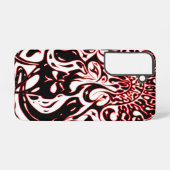 Psychedelic Ghost - Zwart wit en rood Samsung Galaxy Hoesje (Achterkant horizontaal)