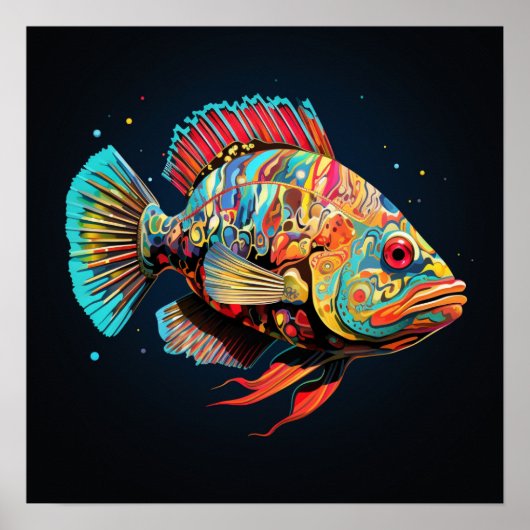 Psychedelic Giant Grouper Poster (Voorkant)