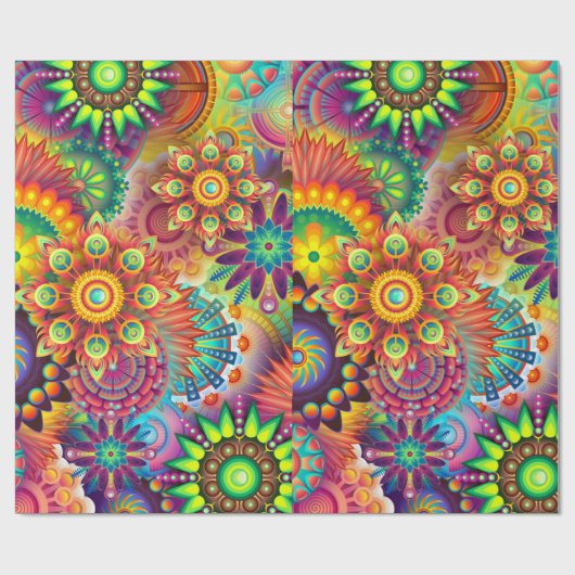 Psychedelic Gift Wrapping Paper Cadeaupapier (Vlak)