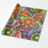 Psychedelic Gift Wrapping Paper Cadeaupapier (Uitgerold)