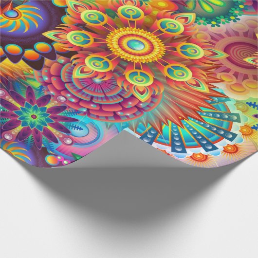 Psychedelic Gift Wrapping Paper Cadeaupapier (Hoek)