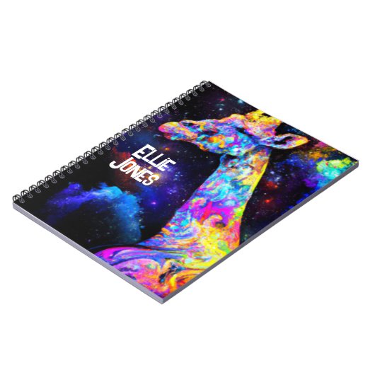 Psychedelic Giraffe editable name Notitieboek (Linkerzijde)