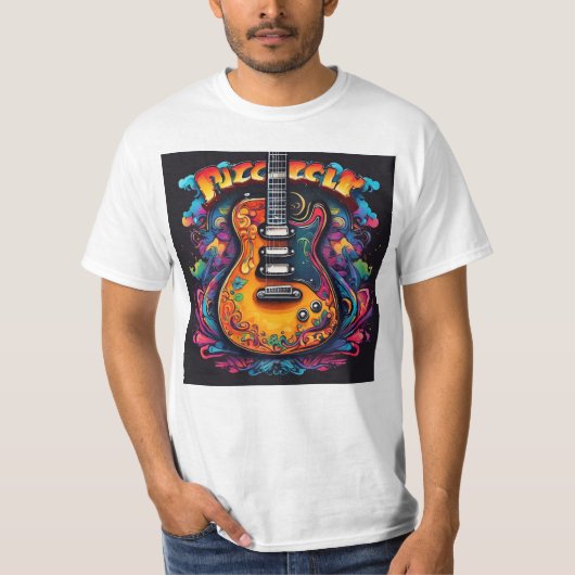 Psychedelic gitaar T-shirt (Voorkant)
