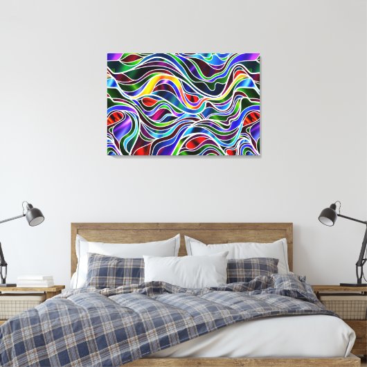 Psychedelic Glas in lood Abstract Canvas Afdruk (Insitu (Slaapkamer))