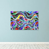 Psychedelic Glas in lood Abstract Canvas Afdruk (Insitu (Houten vloer))