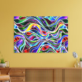 Psychedelic Glas in lood Abstract Canvas Afdruk (Insitu (Woonkamer))